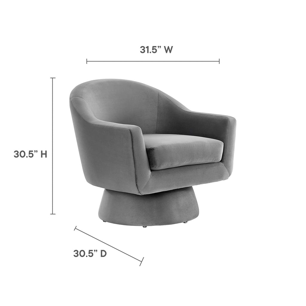 Astral Performance Velvet Fabric and Wood Swivel Chair by Modway