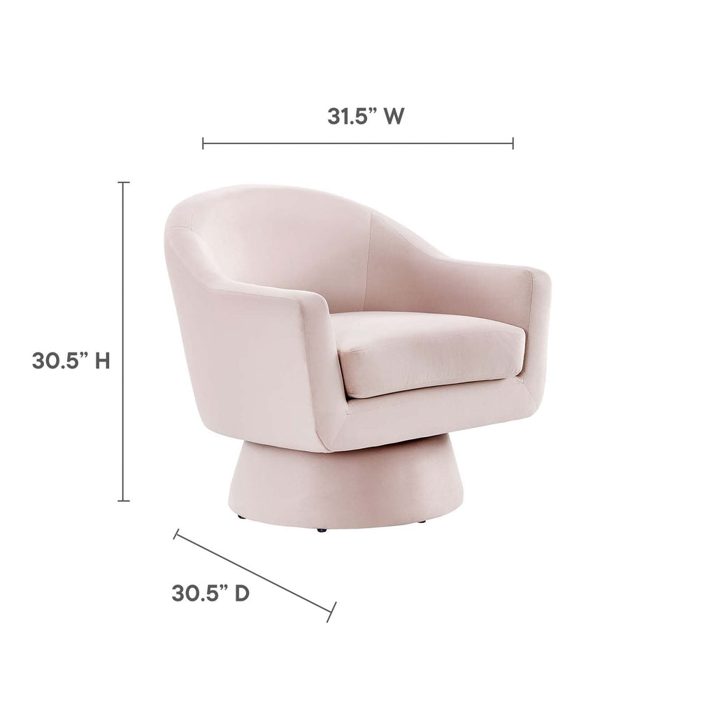Astral Performance Velvet Fabric and Wood Swivel Chair by Modway