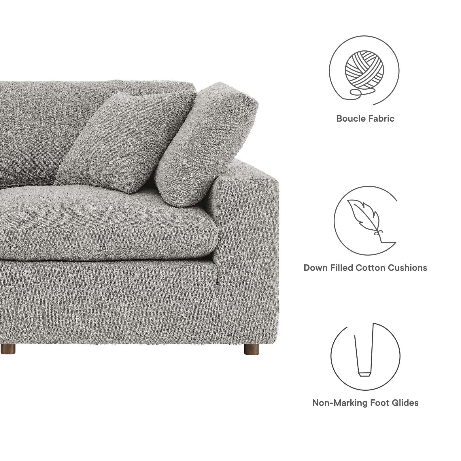 Commix Down Filled Overstuffed Boucle Fabric Loveseat by Modway