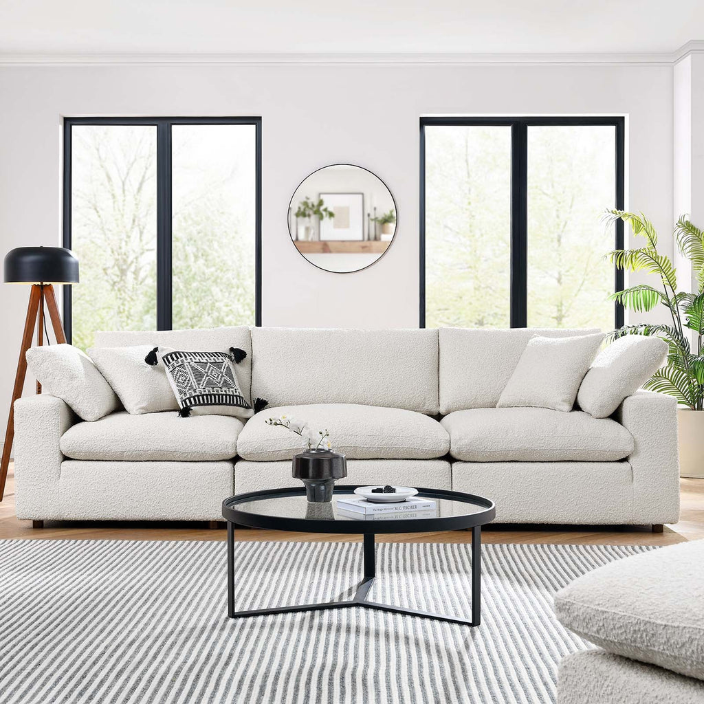 Commix Down Filled Overstuffed Boucle Fabric 3-Seater Sofa by Modway