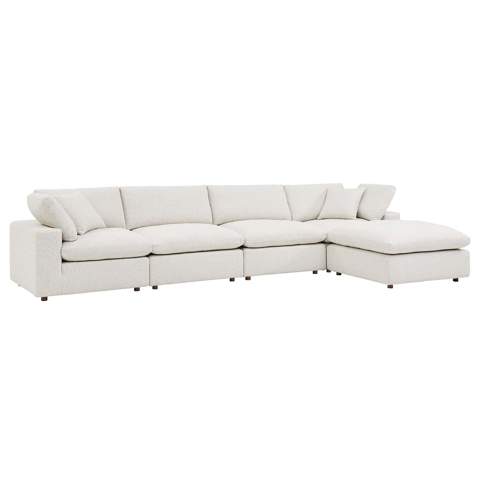 Commix 5-Piece Down Filled Overstuffed Boucle Fabric Sectional Sofa by Modway