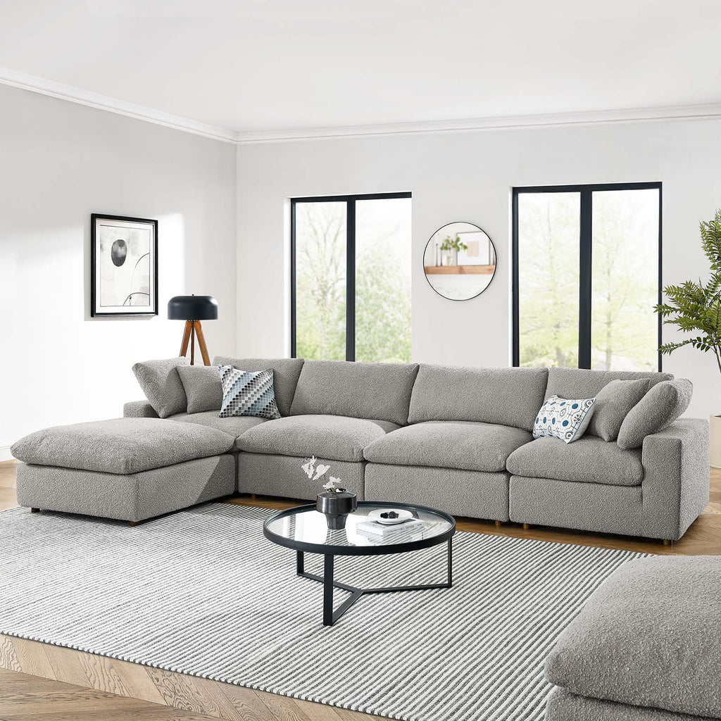 Commix 5-Piece Down Filled Overstuffed Boucle Fabric Sectional Sofa by Modway