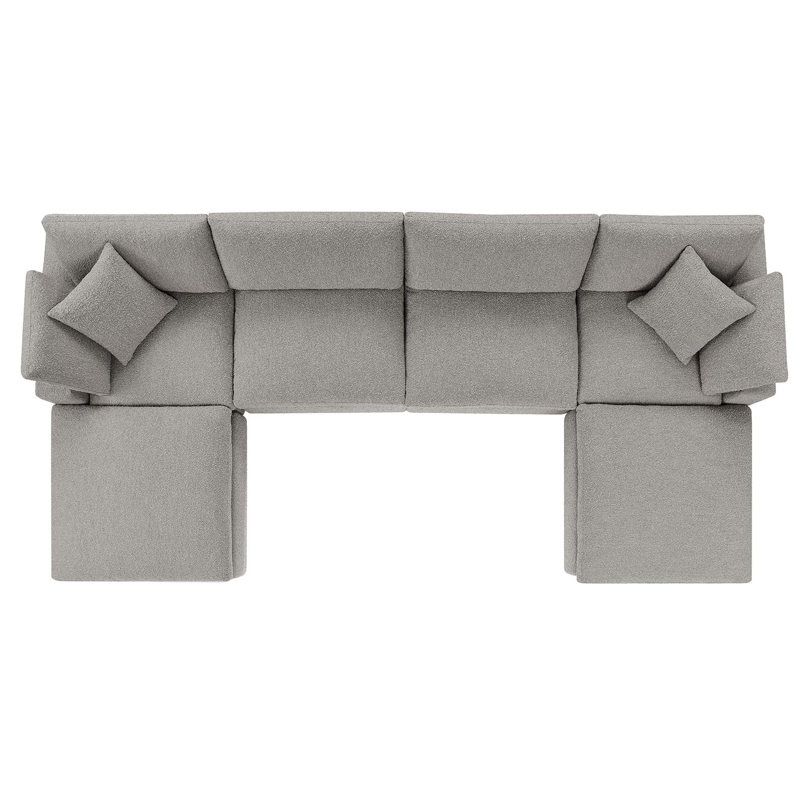 Commix 6-Piece Down Filled Overstuffed Boucle Sectional Sofa by Modway