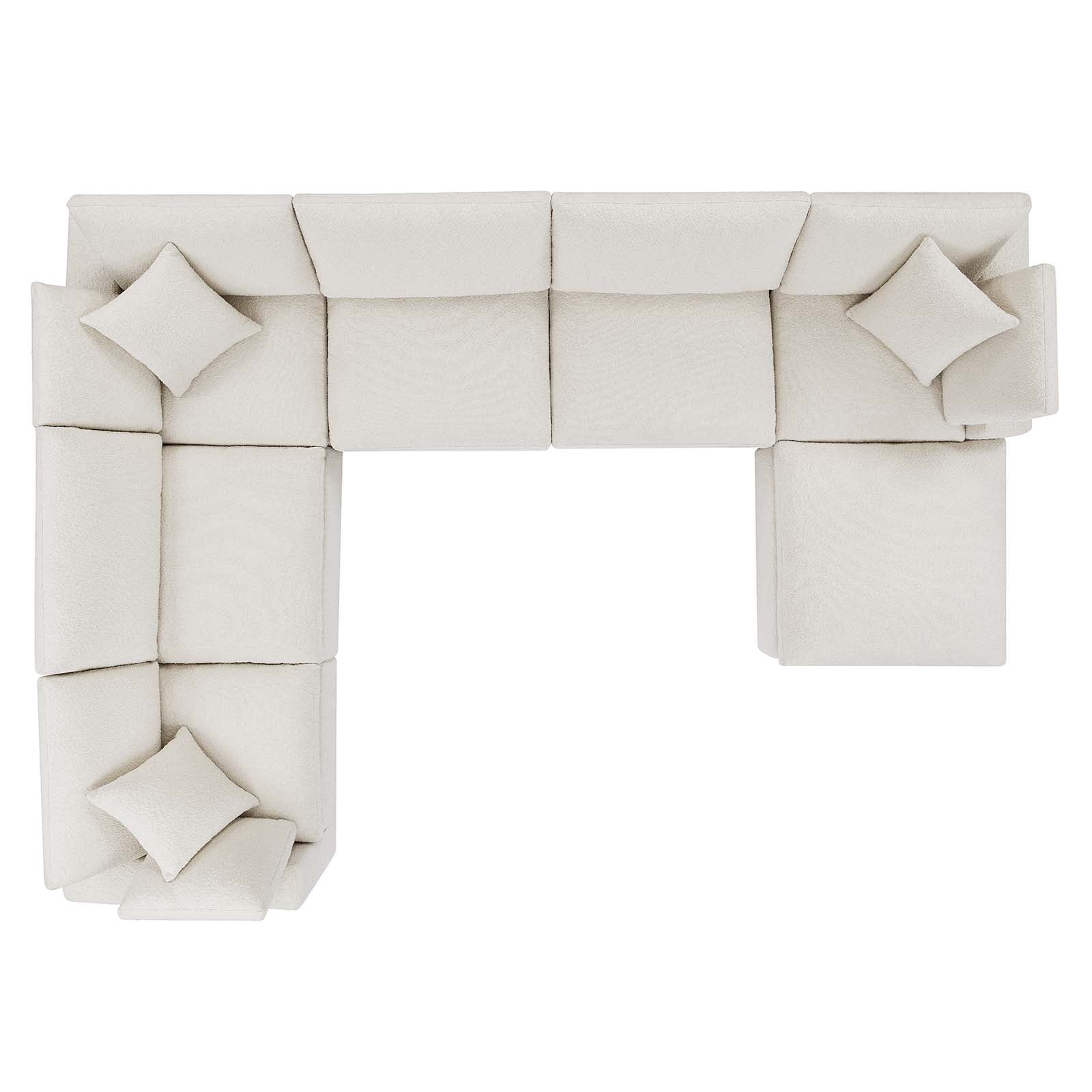 Commix 7-Piece Down Filled Overstuffed Boucle Sectional Sofa by Modway
