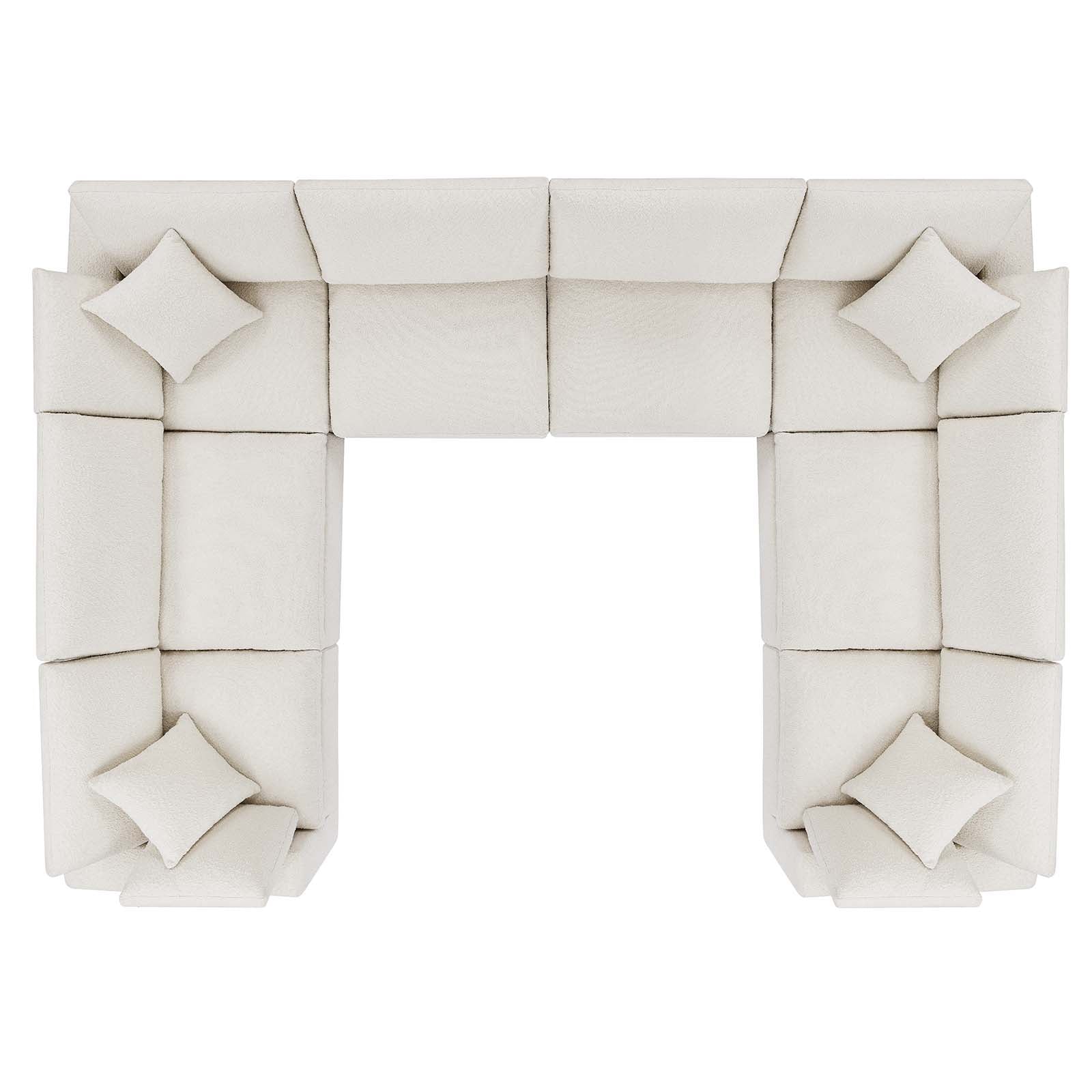 Commix 8-Piece Down Filled Overstuffed Boucle Fabric Sectional Sofa by Modway