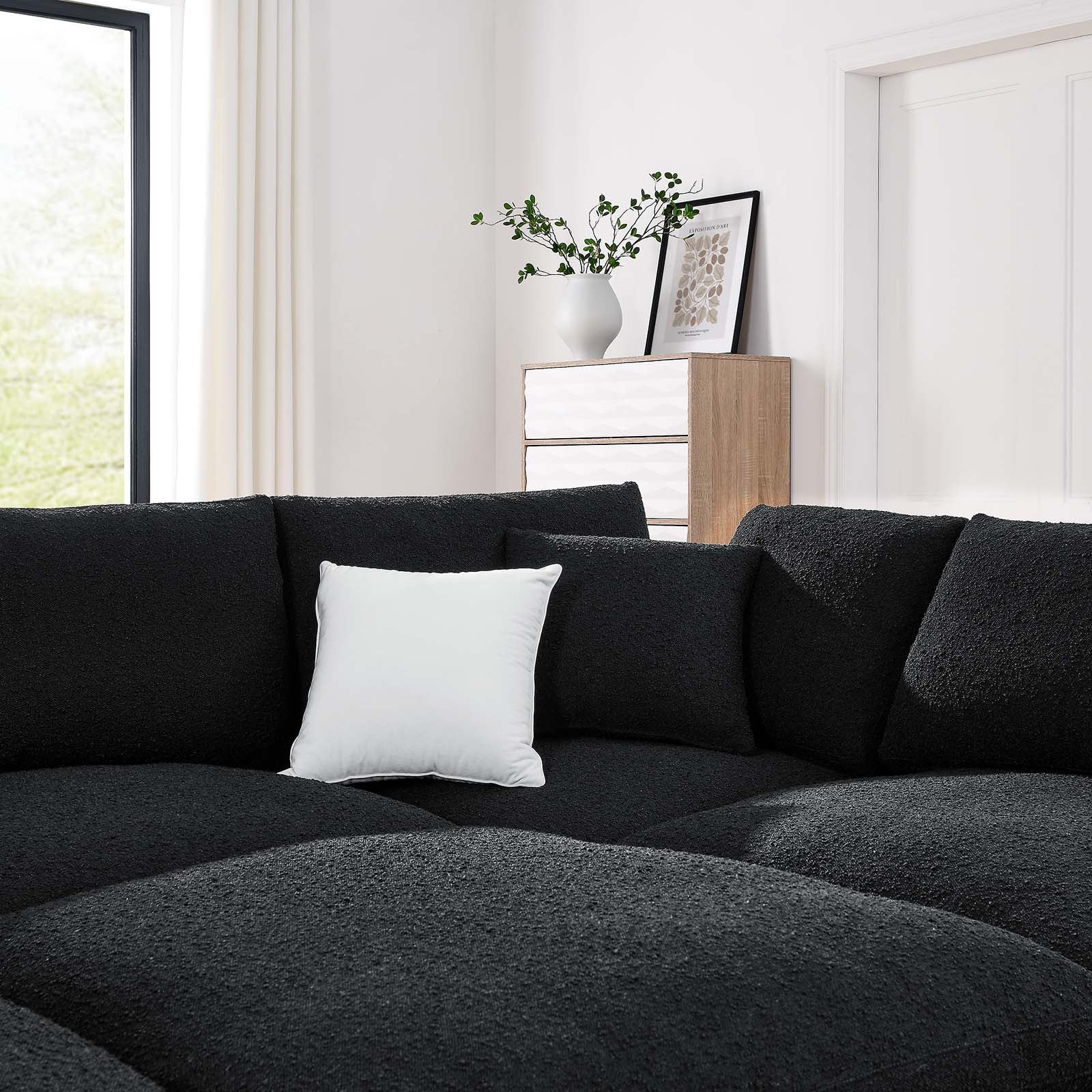 Commix 6-Piece Down Filled Overstuffed Boucle Fabric Sectional Sofa by Modway