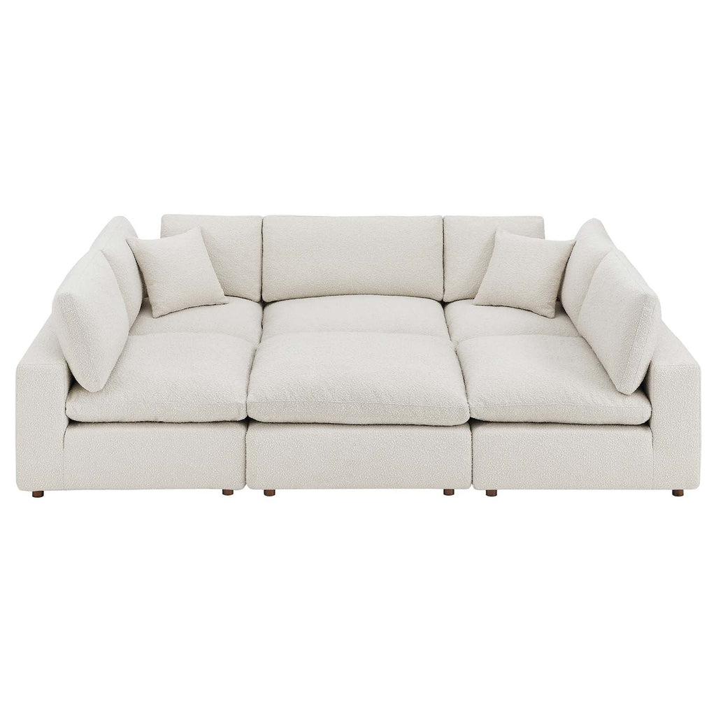 Commix 6-Piece Down Filled Overstuffed Boucle Fabric Sectional Sofa by Modway