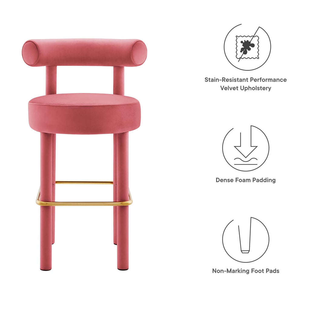 Toulouse Performance Velvet Bar Stool by Modway