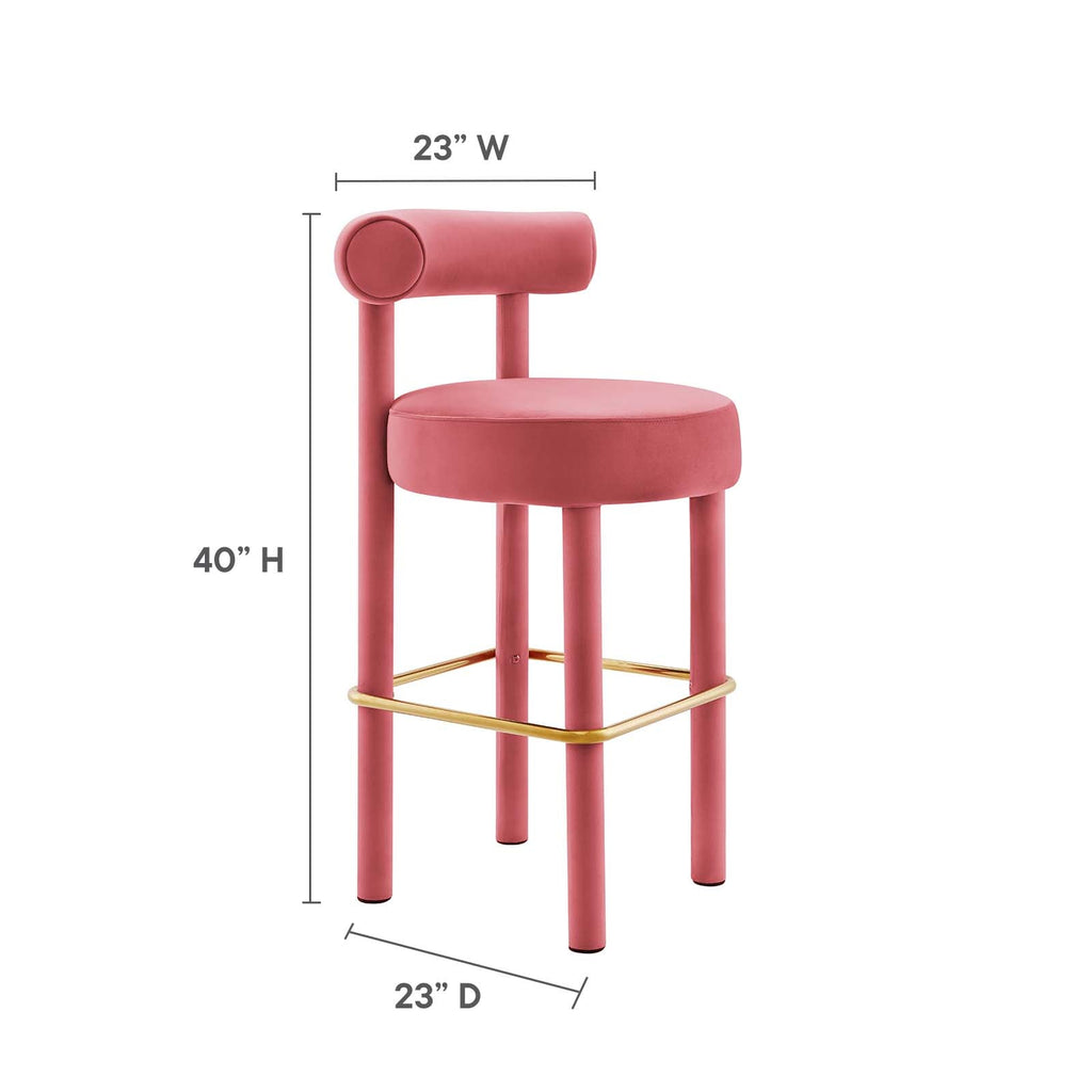 Toulouse Performance Velvet Bar Stool by Modway