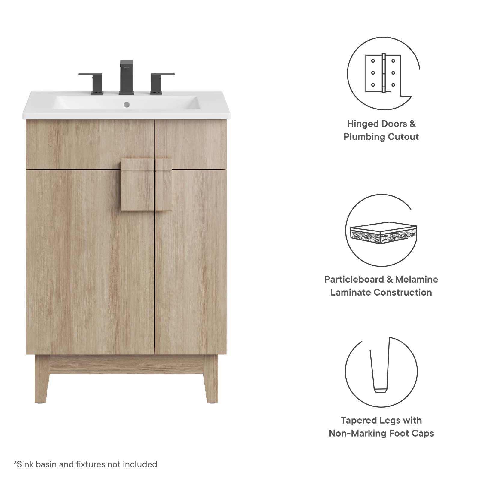 Miles 24Ó Bathroom Vanity Cabinet (Sink Basin Not Included) by Modway