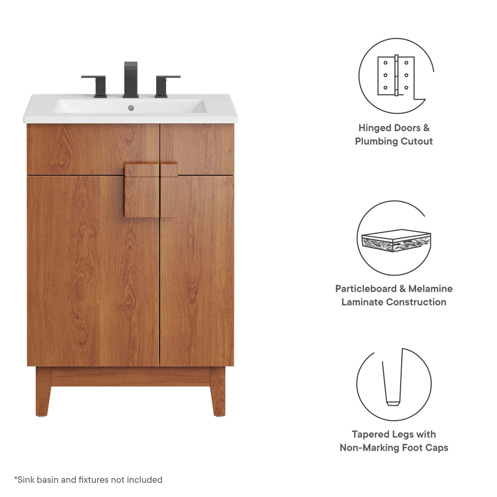 Miles 24Ó Bathroom Vanity Cabinet (Sink Basin Not Included) by Modway
