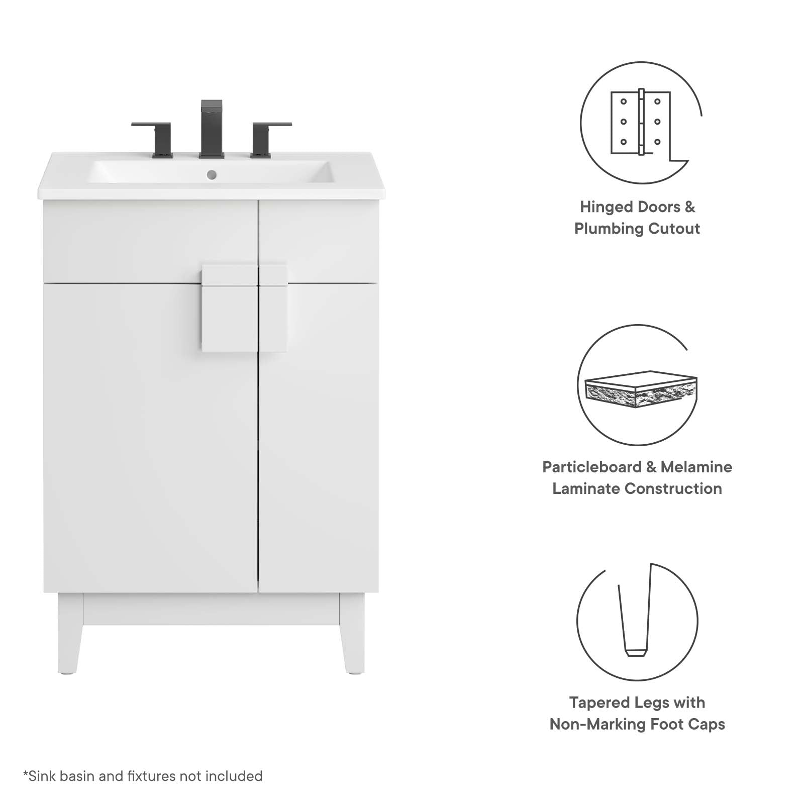 Miles 24Ó Bathroom Vanity Cabinet (Sink Basin Not Included) by Modway