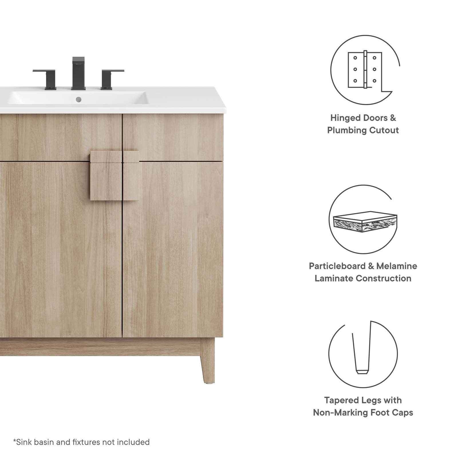 Miles 36Ó Bathroom Vanity Cabinet (Sink Basin Not Included) by Modway