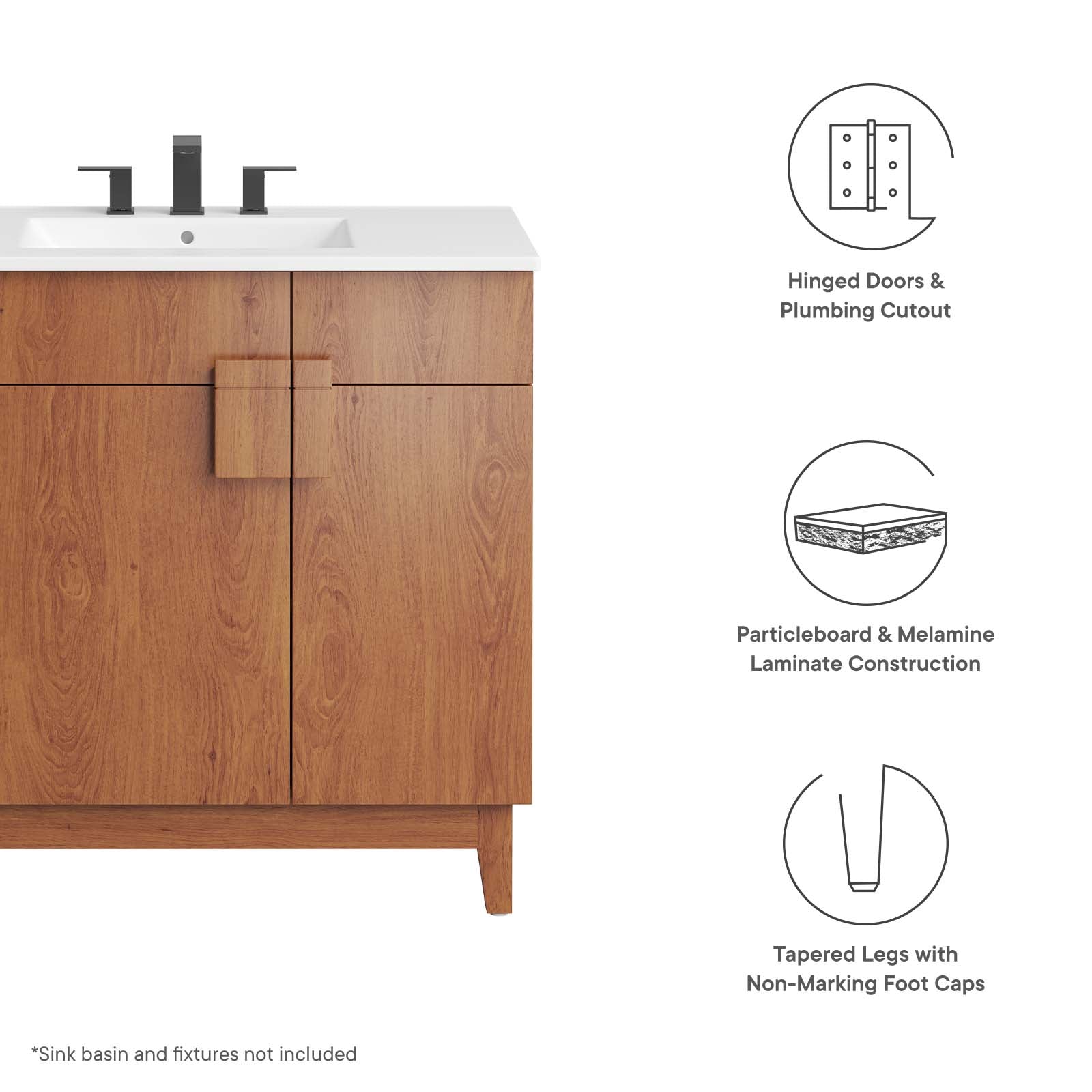 Miles 36Ó Bathroom Vanity Cabinet (Sink Basin Not Included) by Modway