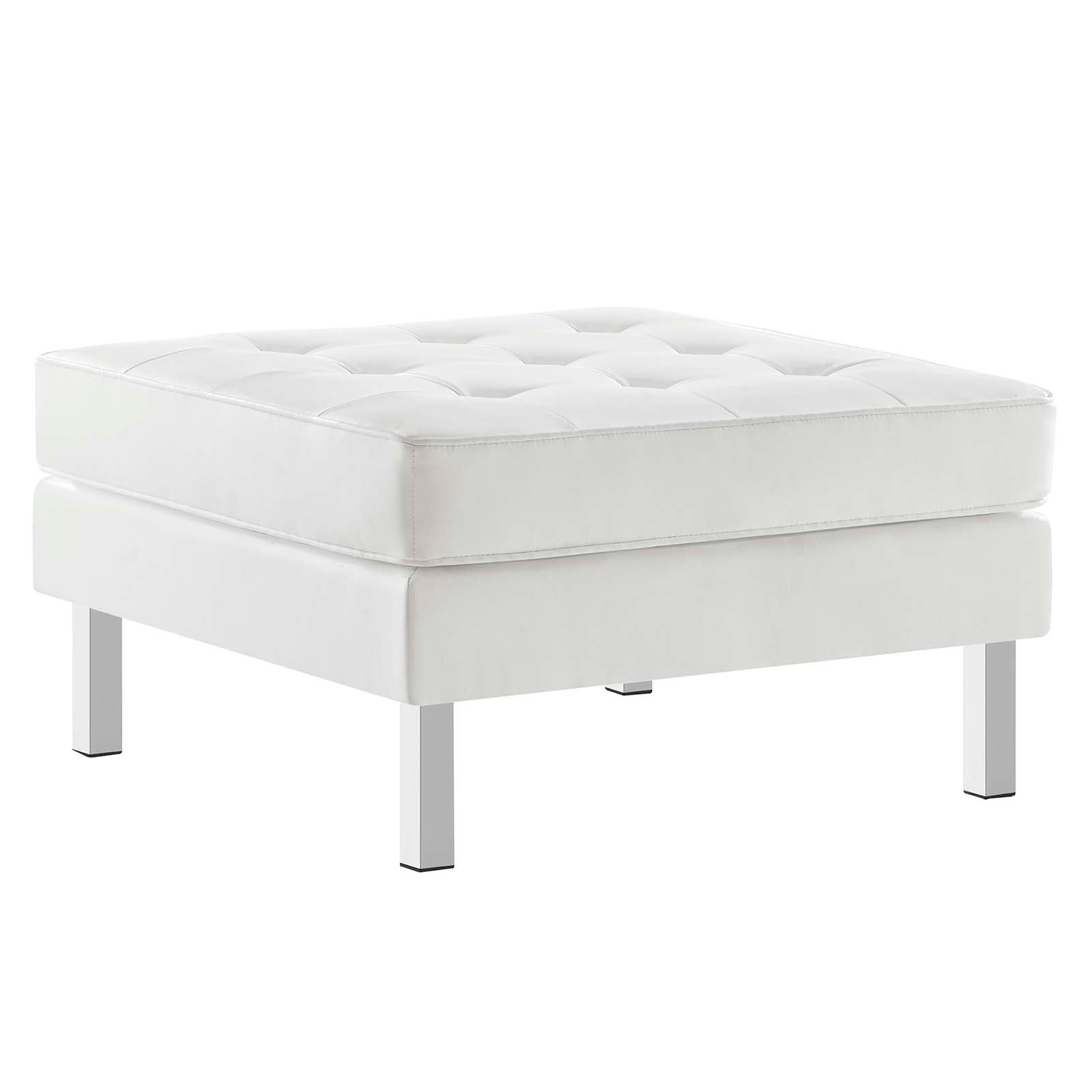 Loft Tufted Vegan Leather Armchair and Ottoman Set by Modway