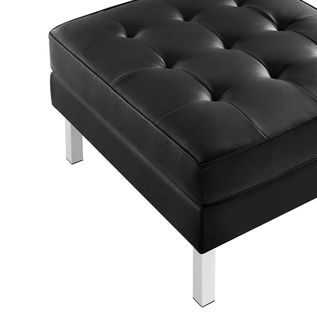 Loft Tufted Vegan Leather Sofa and Ottoman Set by Modway