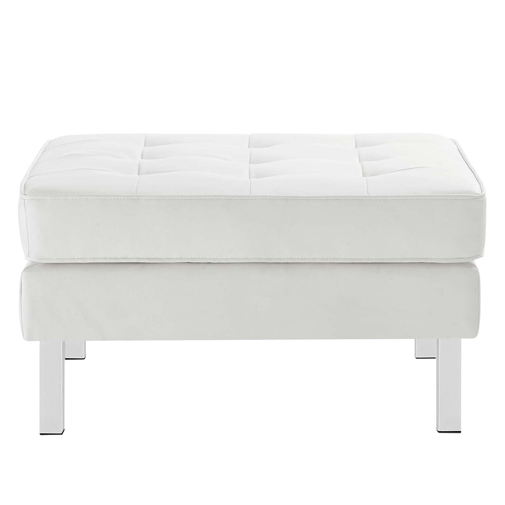 Loft Tufted Vegan Leather Sofa and Ottoman Set by Modway