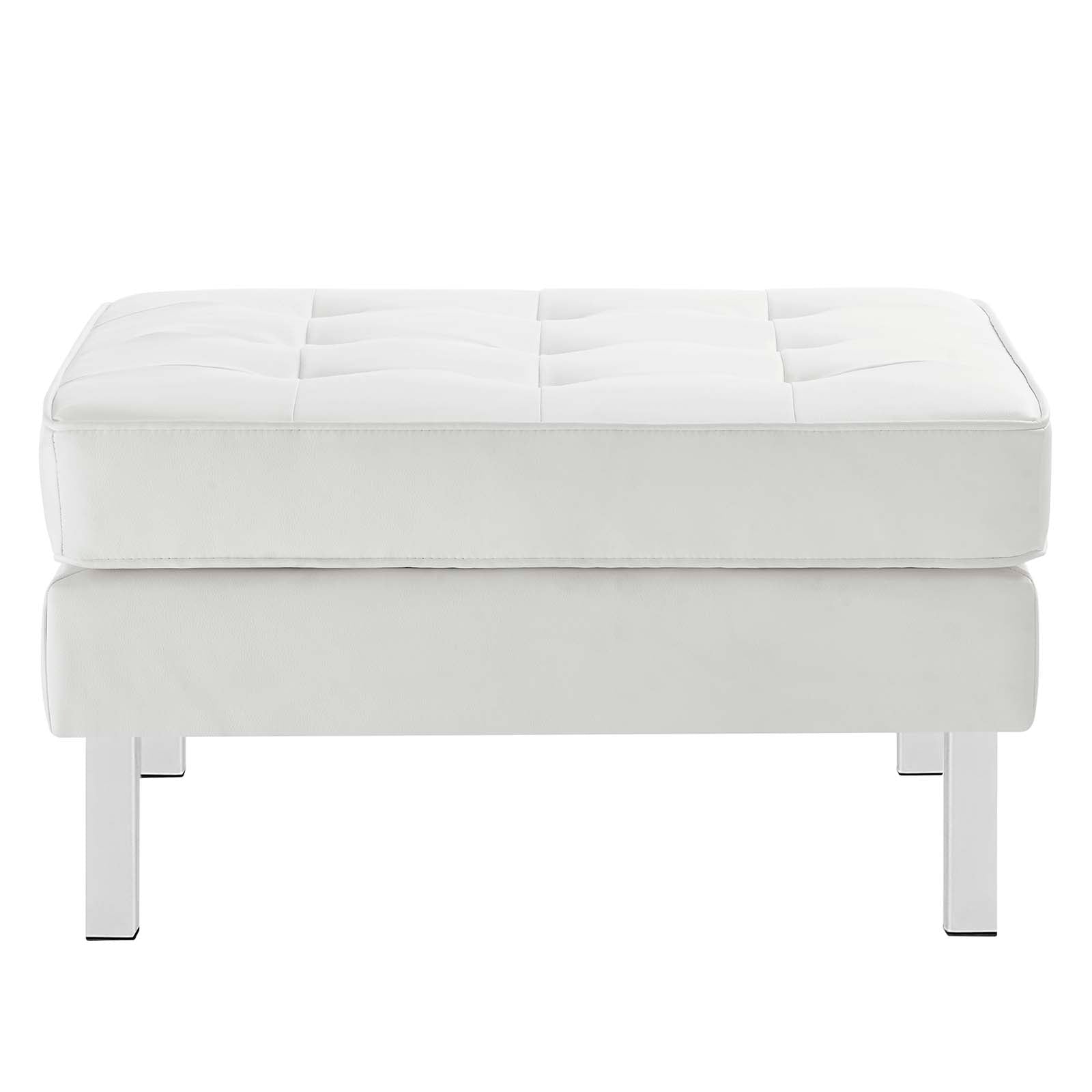 Loft Tufted Vegan Leather Sofa and Ottoman Set by Modway