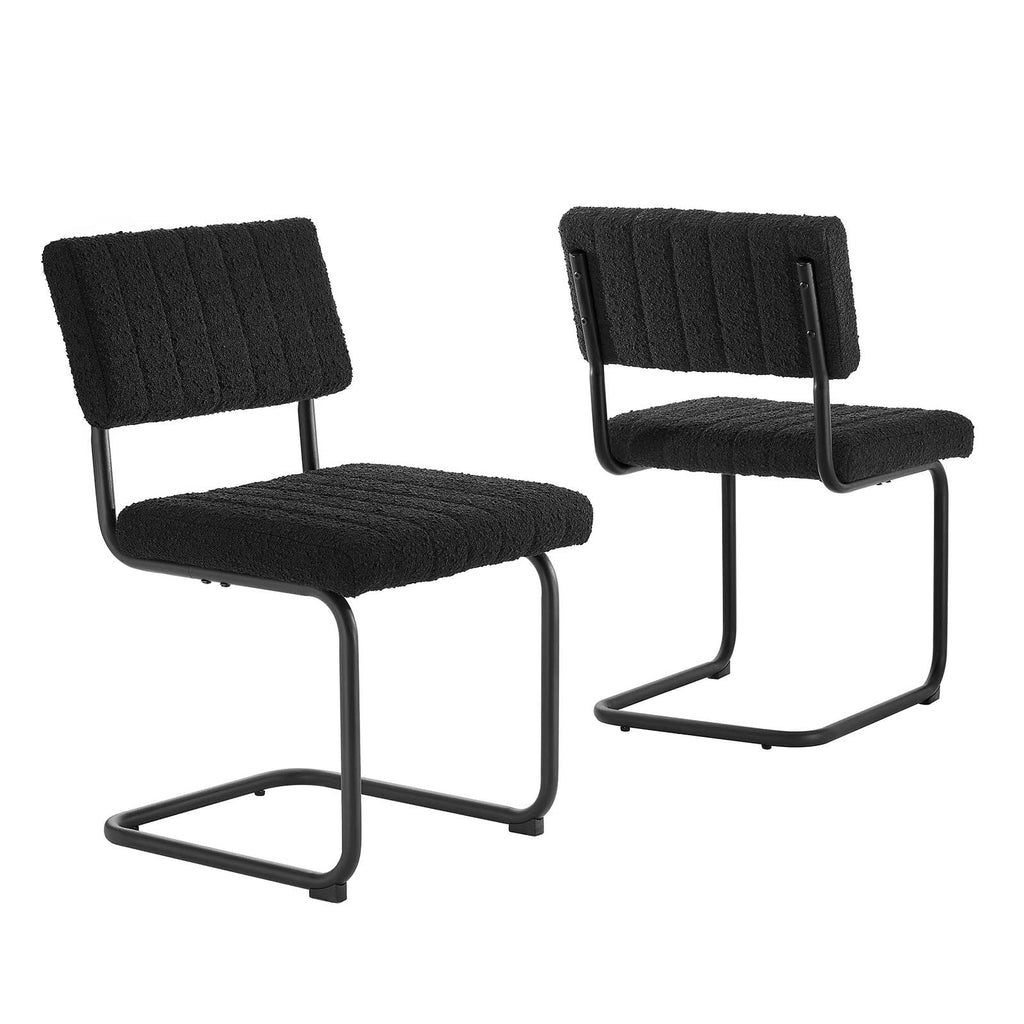 Parity Boucle Dining Side Chairs Set of 2 by Modway