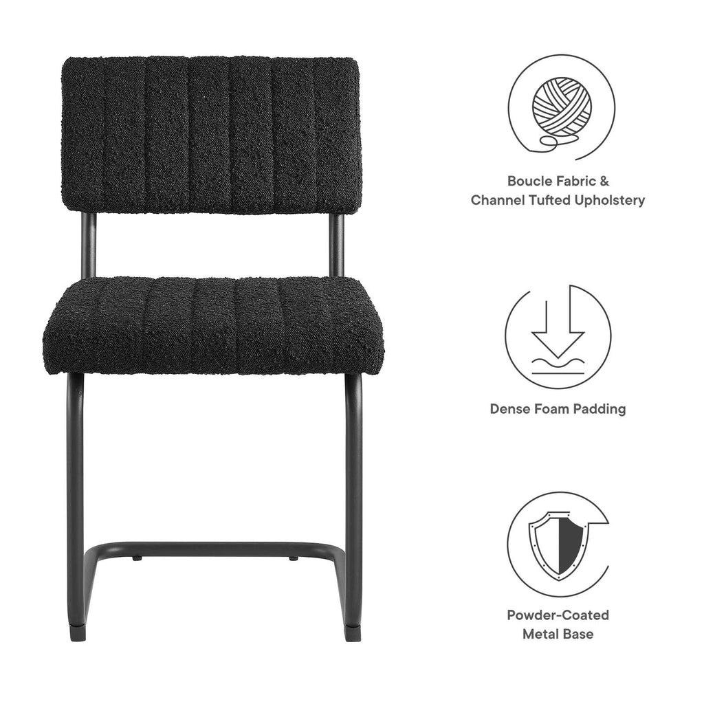 Parity Boucle Dining Side Chairs Set of 2 by Modway