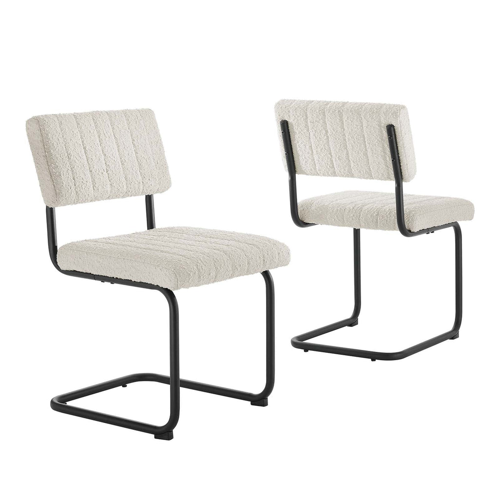 Parity Boucle Dining Side Chairs Set of 2 by Modway
