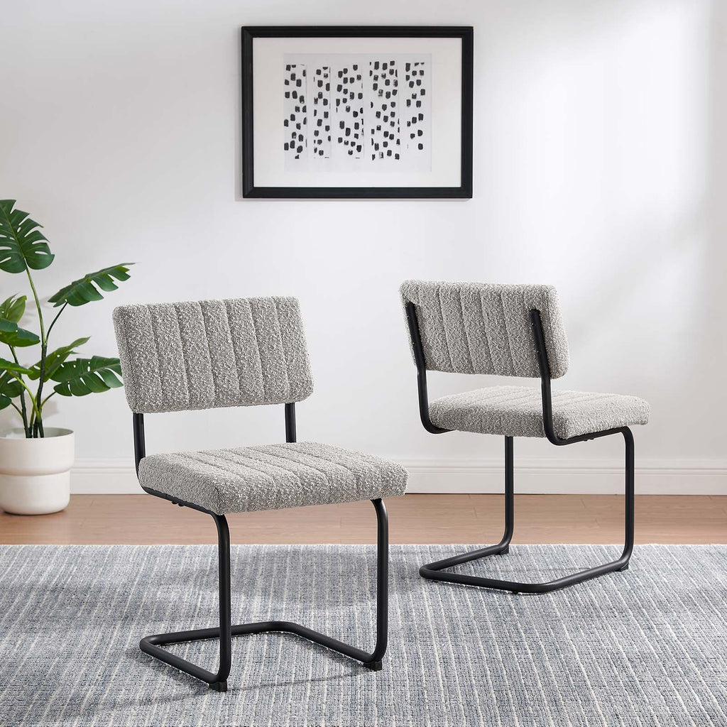 Parity Boucle Dining Side Chairs Set of 2 by Modway