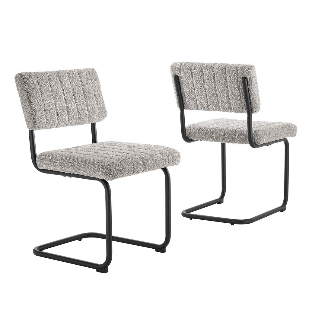 Parity Boucle Dining Side Chairs Set of 2 by Modway