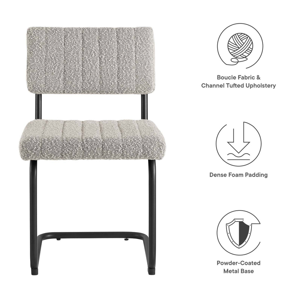 Parity Boucle Dining Side Chairs Set of 2 by Modway
