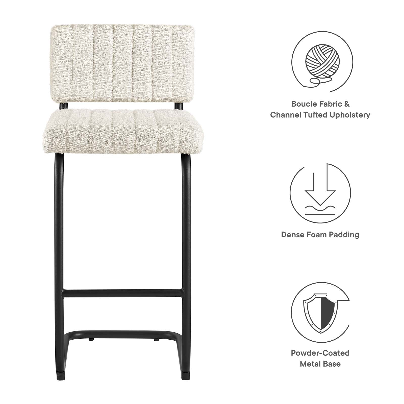 Parity Boucle Counter Stools Set of 2 by Modway