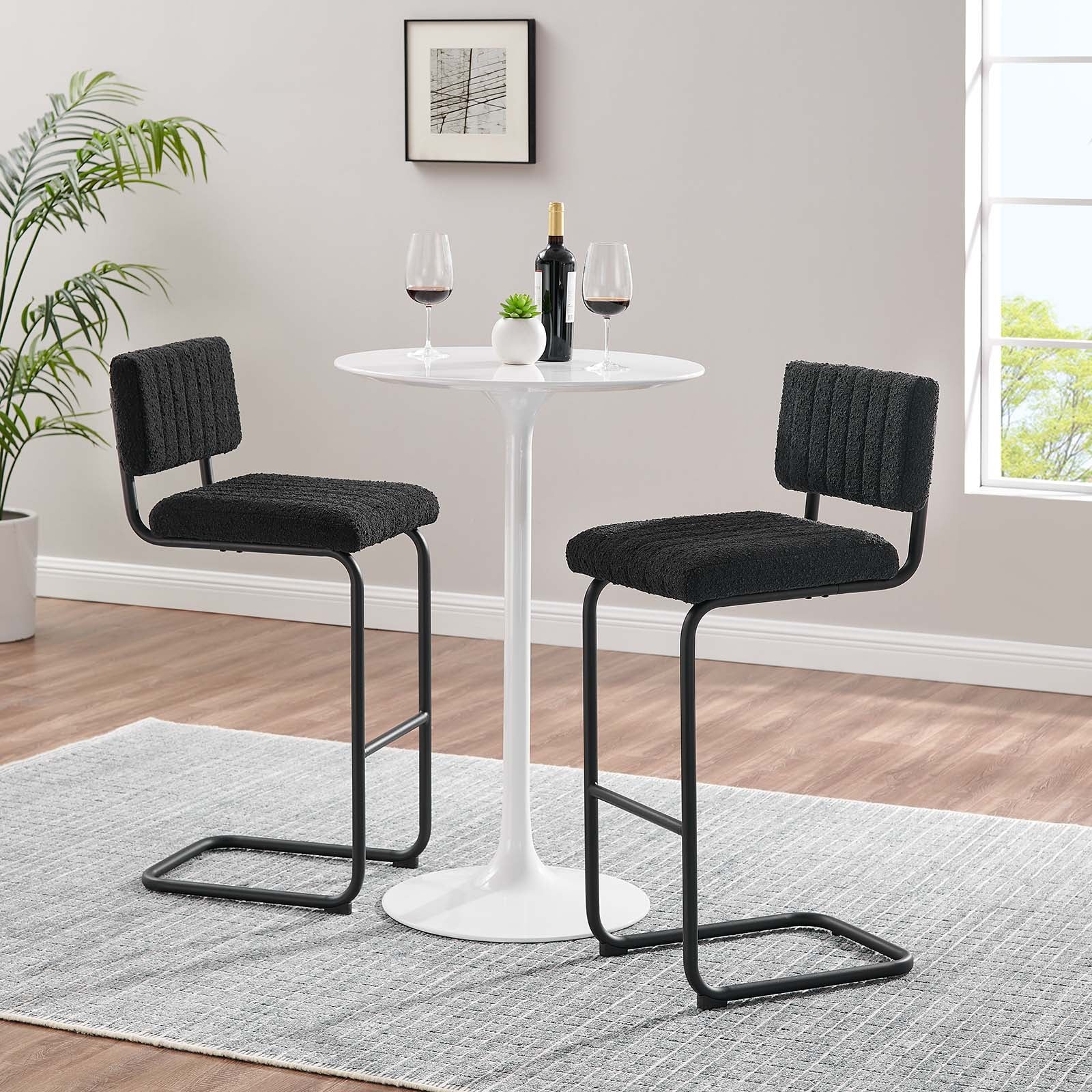 Parity Boucle Bar Stools Set of 2 by Modway