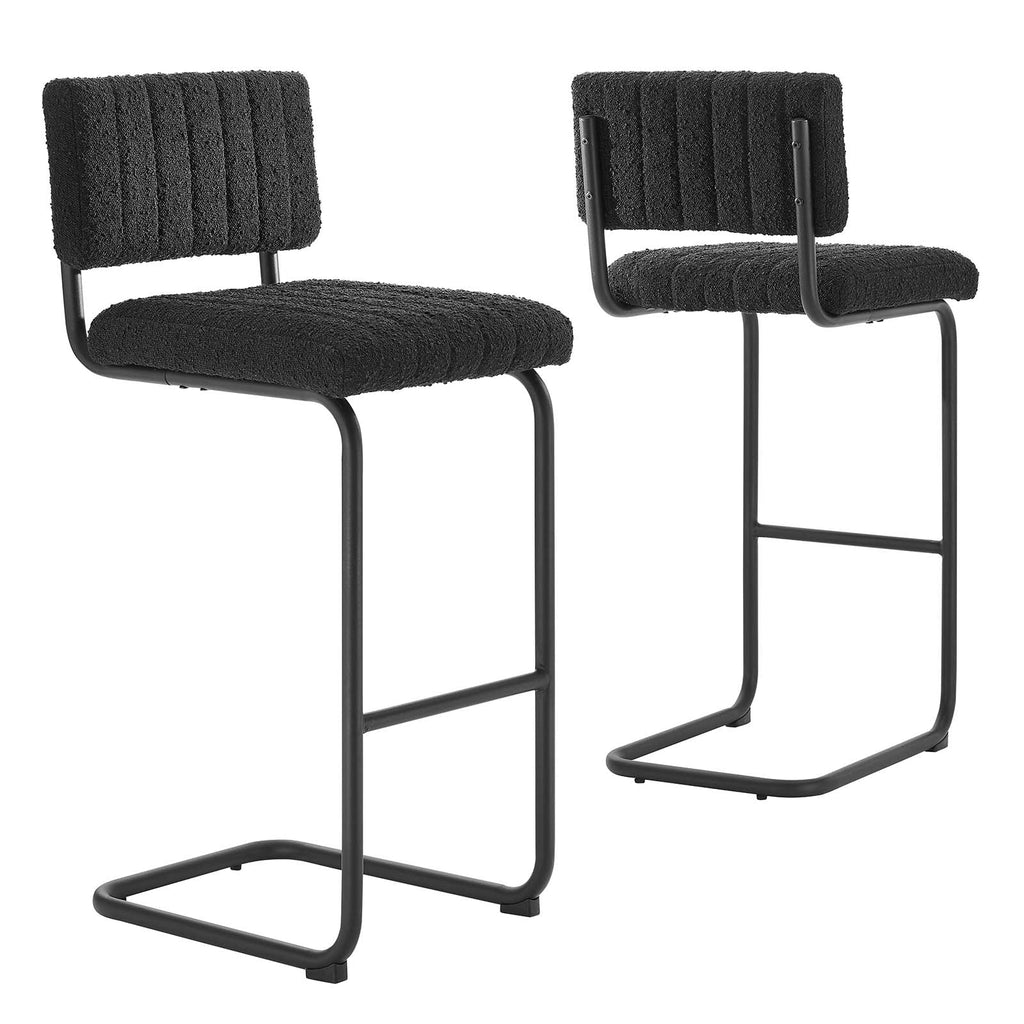 Parity Boucle Bar Stools Set of 2 by Modway