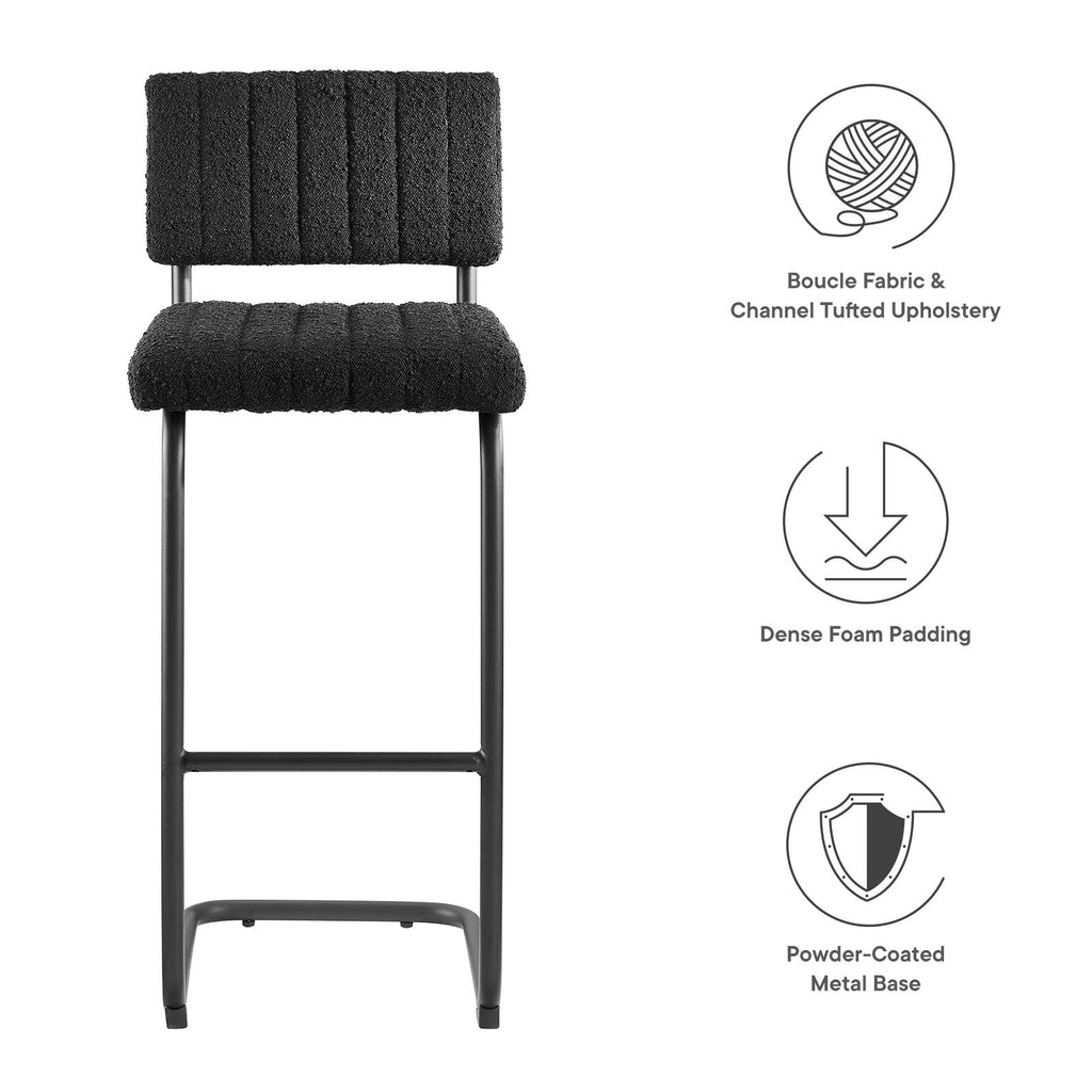 Parity Boucle Bar Stools Set of 2 by Modway