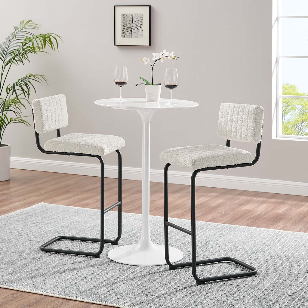 Parity Boucle Bar Stools Set of 2 by Modway