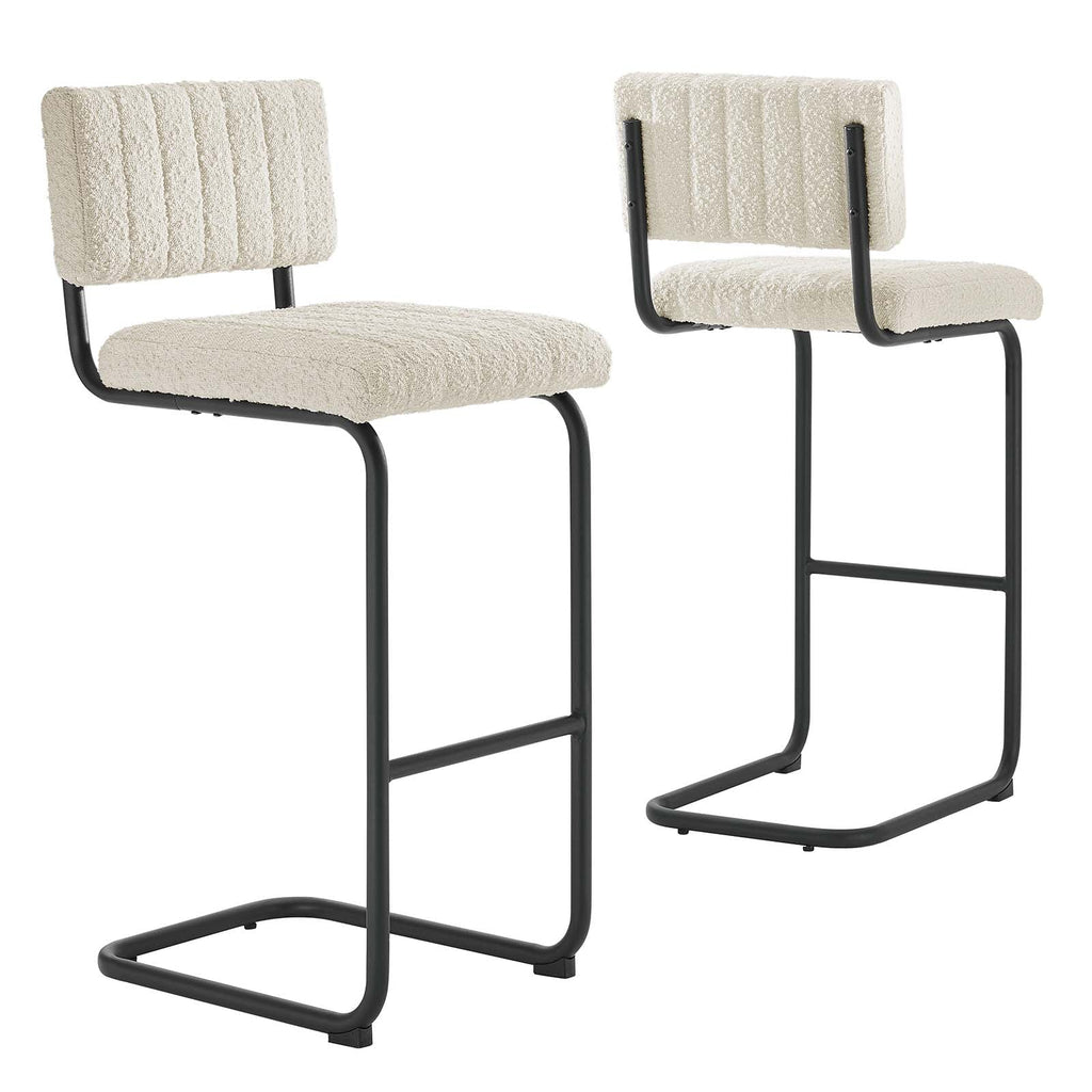Parity Boucle Bar Stools Set of 2 by Modway