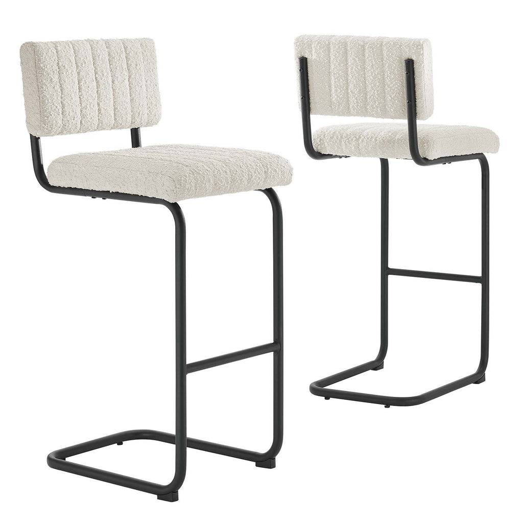 Parity Boucle Bar Stools Set of 2 by Modway