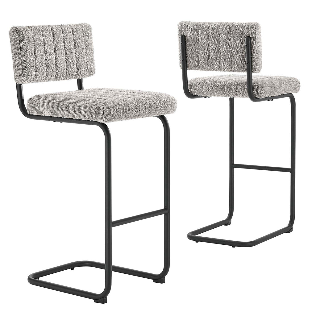 Parity Boucle Bar Stools Set of 2 by Modway