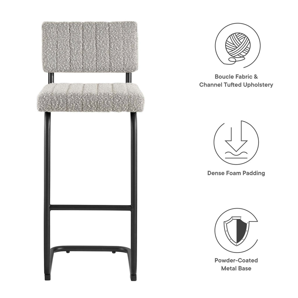 Parity Boucle Bar Stools Set of 2 by Modway