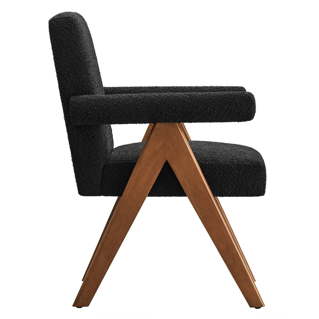 Lyra Boucle Fabric Dining Room Chair Set of 2 by Modway