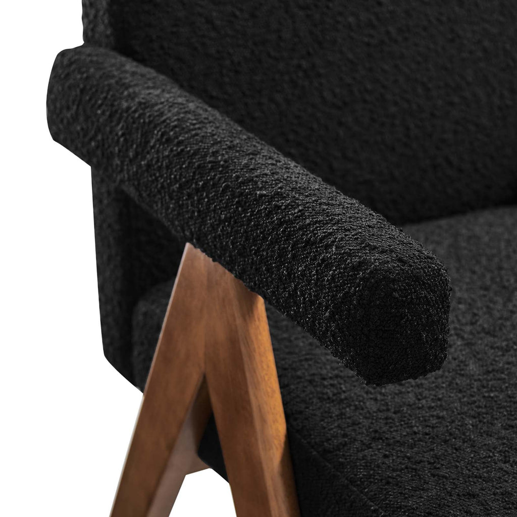 Lyra Boucle Fabric Dining Room Chair Set of 2 by Modway