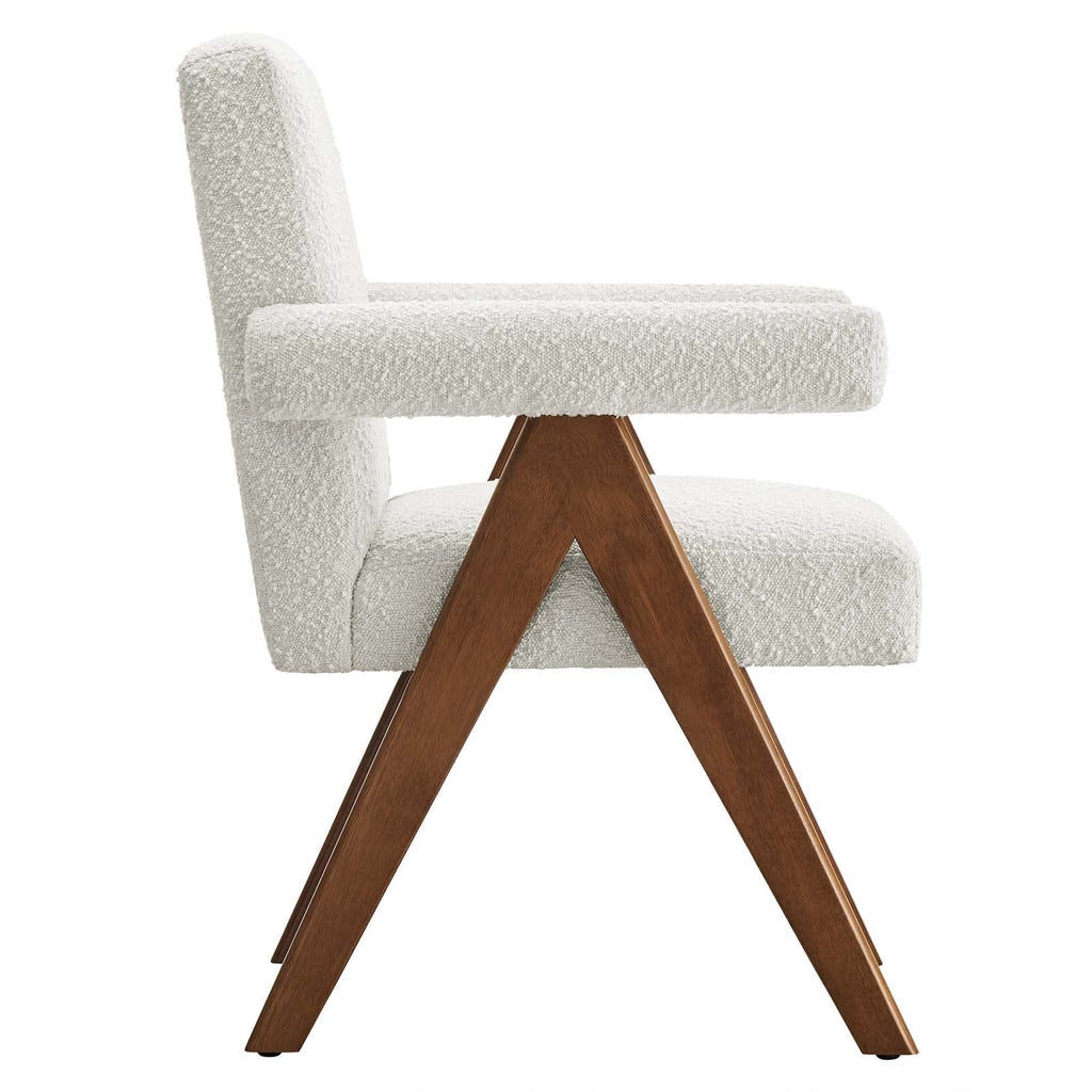 Lyra Boucle Fabric Dining Room Chair Set of 2 by Modway
