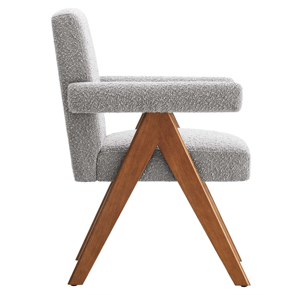 Lyra Boucle Fabric Dining Room Chair Set of 2 by Modway