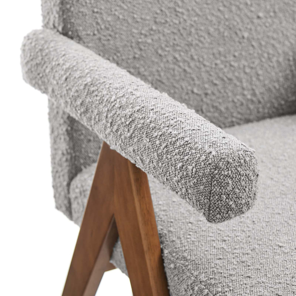 Lyra Boucle Fabric Dining Room Chair Set of 2 by Modway