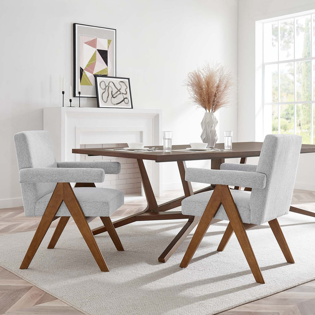 Lyra Fabric Dining Room Chair Set of 2 by Modway