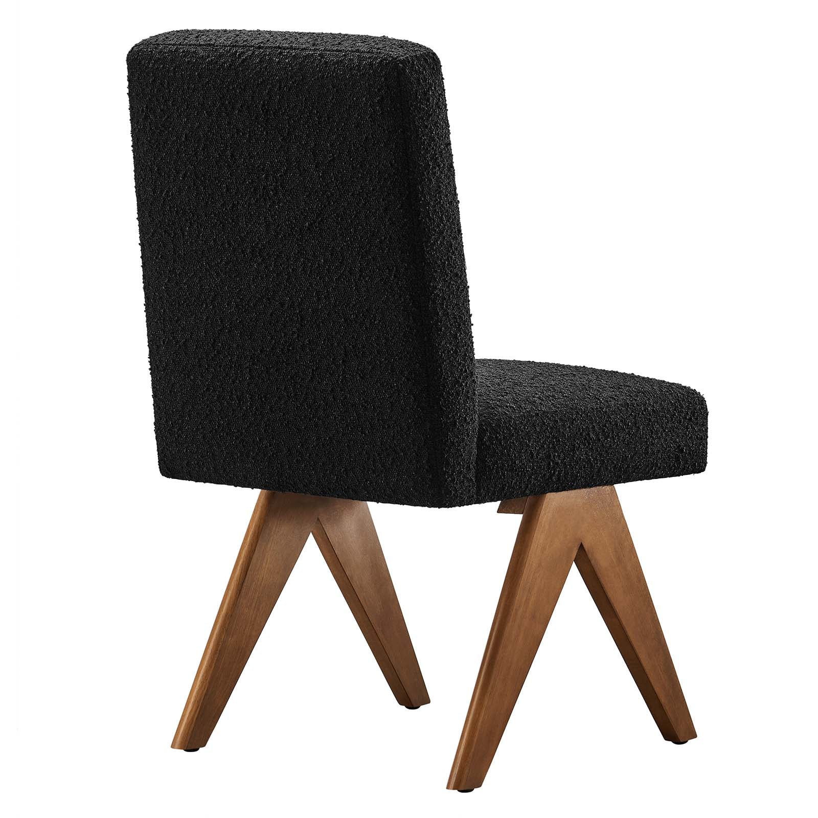 Lyra Boucle Fabric Dining Room Side Chair Set of 2 by Modway