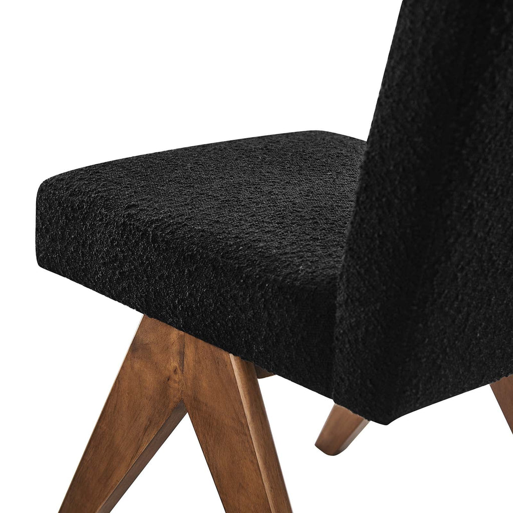 Lyra Boucle Fabric Dining Room Side Chair Set of 2 by Modway