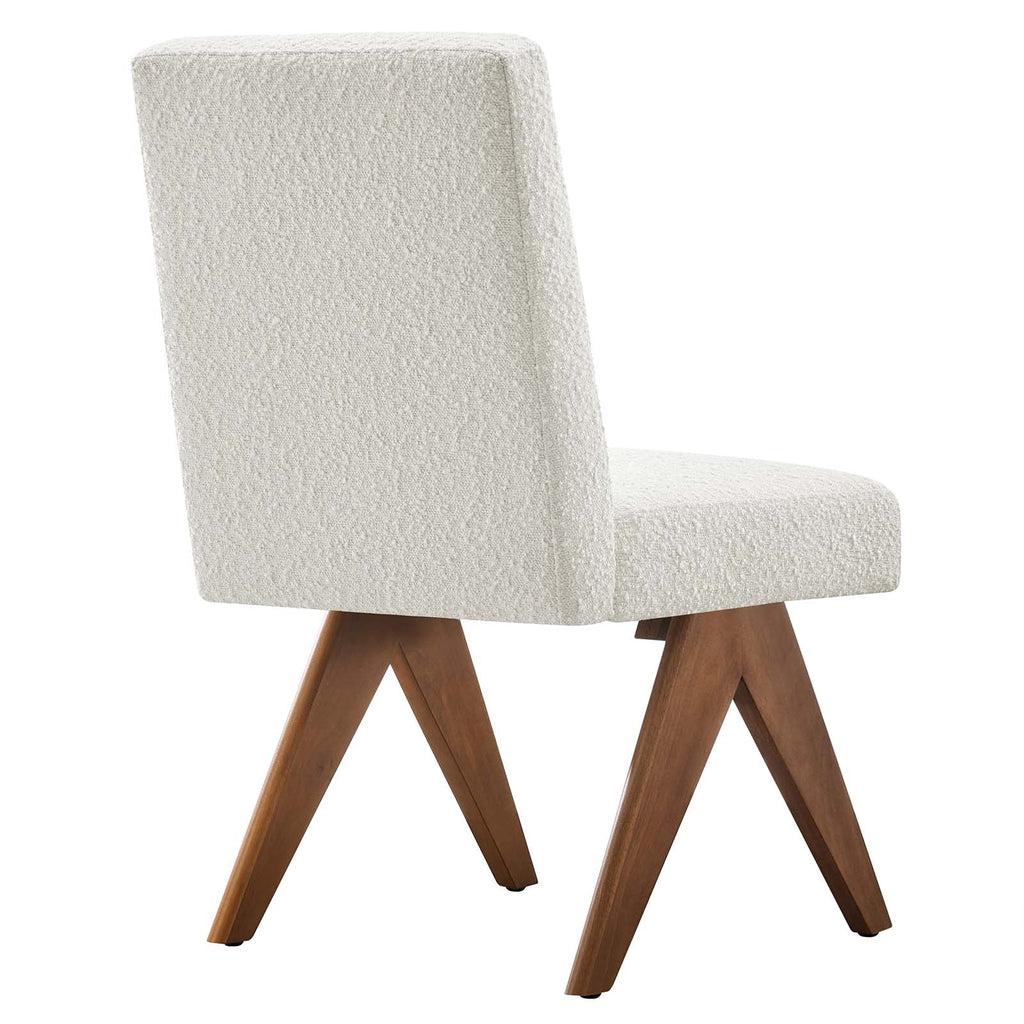 Lyra Boucle Fabric Dining Room Side Chair Set of 2 by Modway