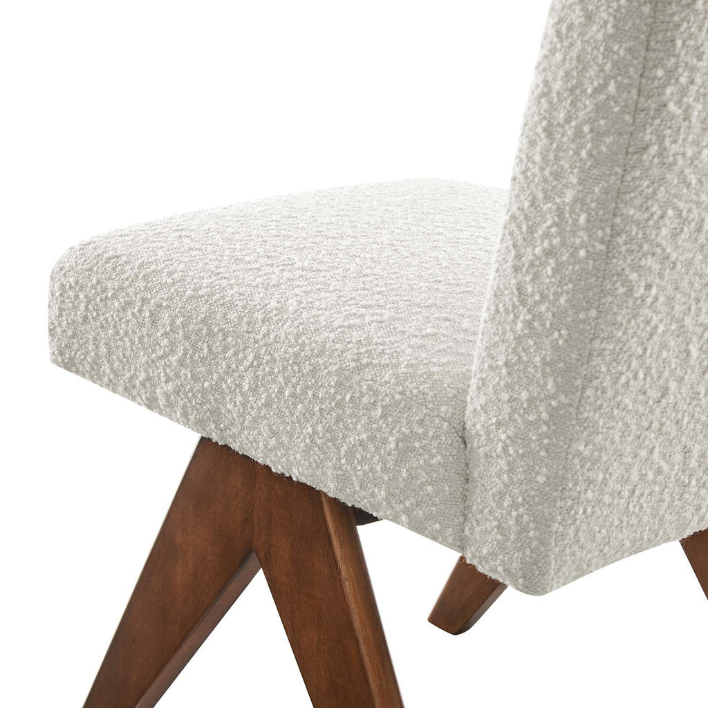 Lyra Boucle Fabric Dining Room Side Chair Set of 2 by Modway