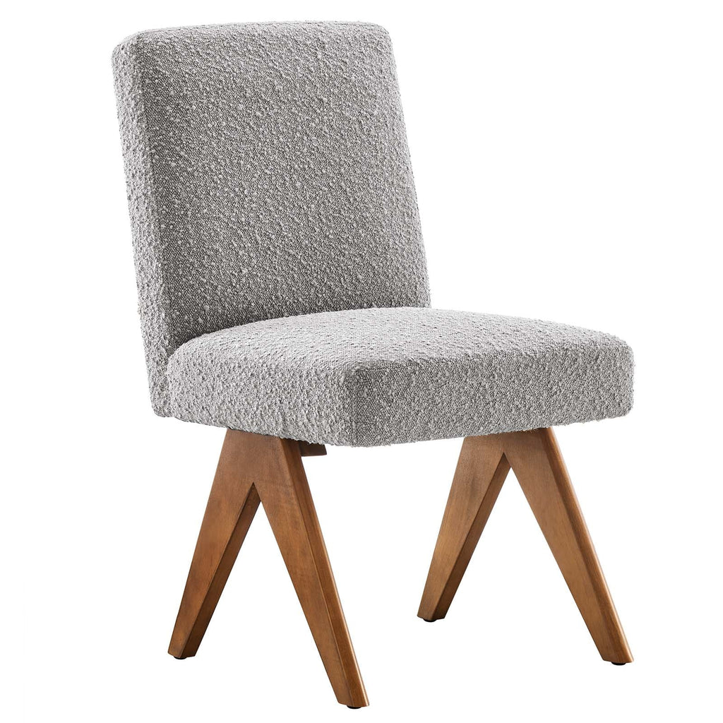 Lyra Boucle Fabric Dining Room Side Chair Set of 2 by Modway