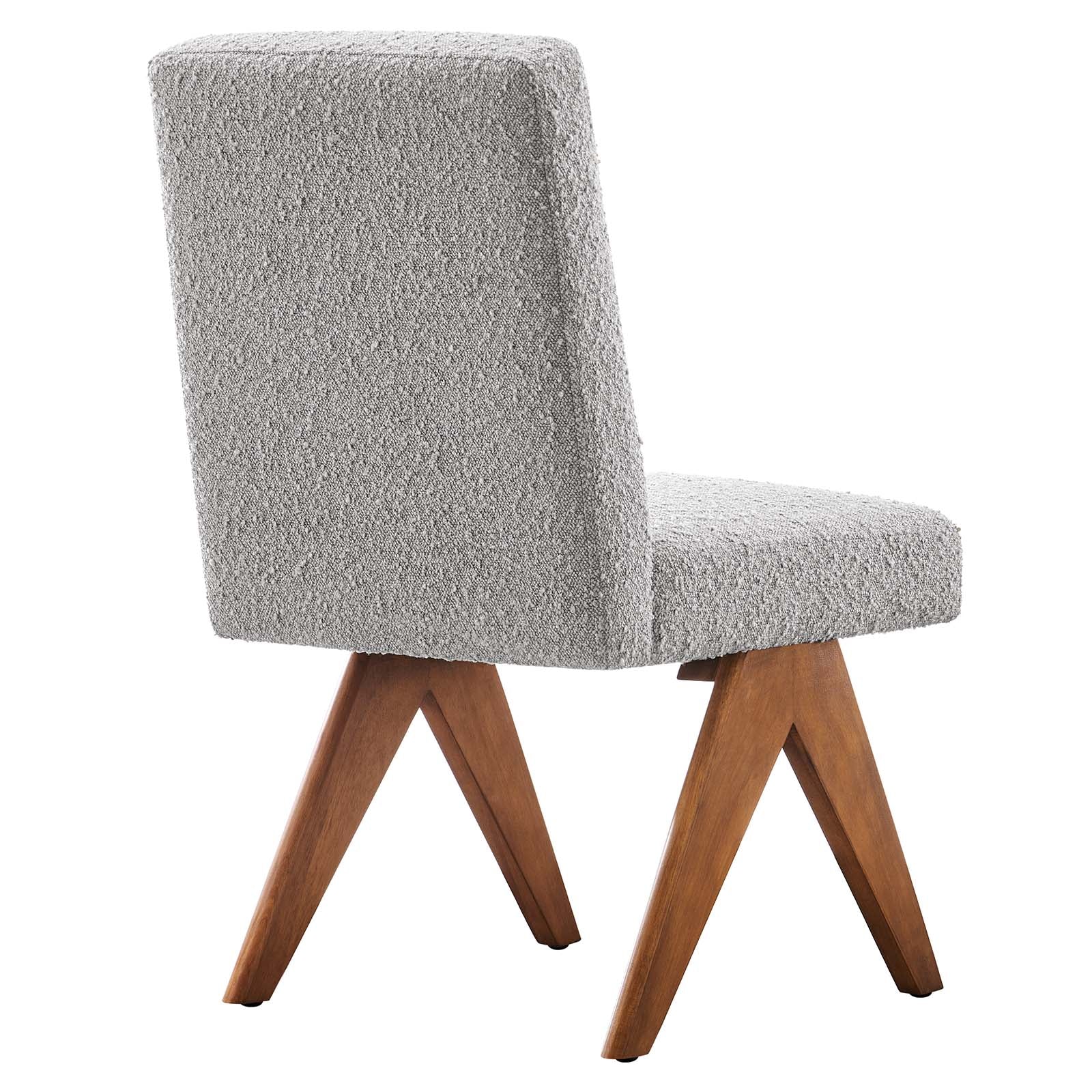 Lyra Boucle Fabric Dining Room Side Chair Set of 2 by Modway