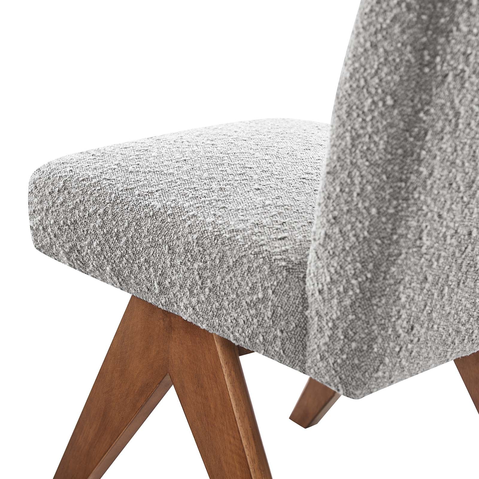 Lyra Boucle Fabric Dining Room Side Chair Set of 2 by Modway